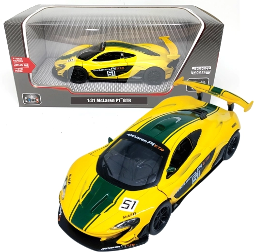 Kovový model auta McLaren P1 GTR 1:31 so svetlami a zvukmi