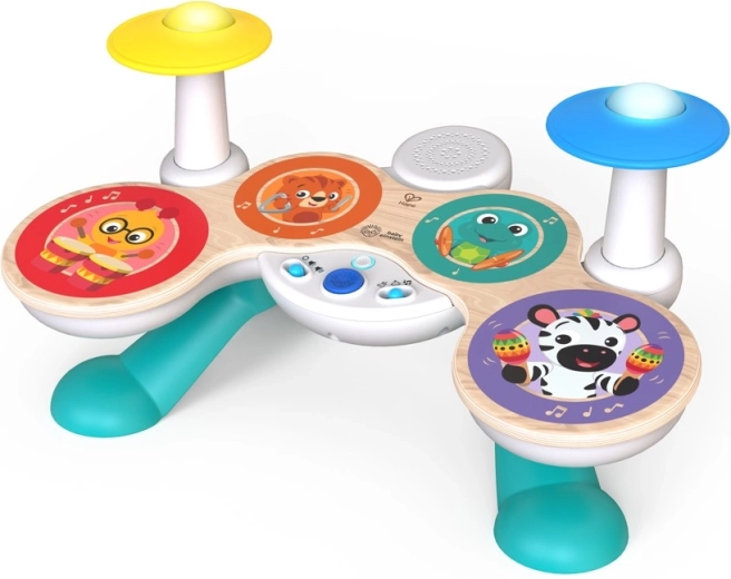 Baby Einstein x Hape interaktívne bubny Together in Tune Magic Touch pre deti od 12 mesiacov