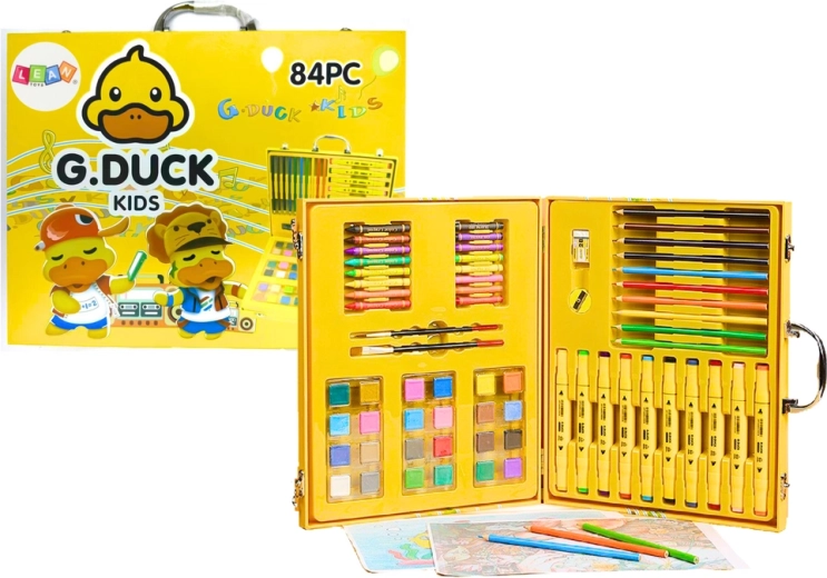 Umelecká sada v kufríku Kačka žltá 84 ks