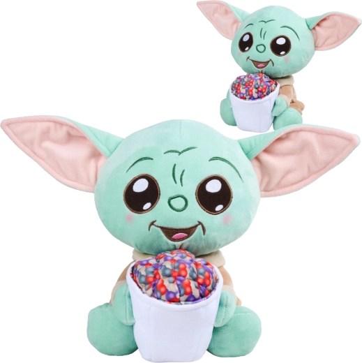 Plyšová hračka Grogu s popcornom 25 cm – STAR WARS The Mandalorian, Simba