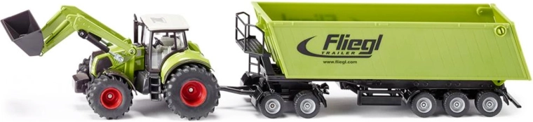 Siku Farmer traktor s čelným nakladačom a sklápacím prívesom