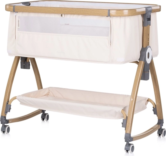Chipolino Charisma prémiová prístavná postieľka 2v1 cashmere wood