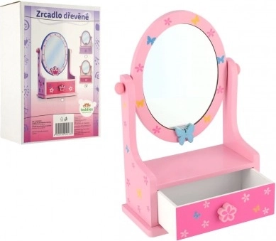 Drevená šperkovnica so zrkadlom pre malé princezné