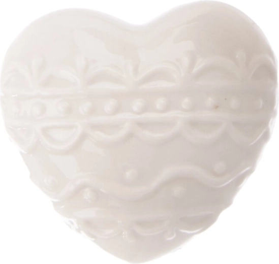 Porcelánové srdce biele 6 × 4 × 6 cm