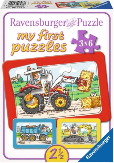 Moje prvé puzzle Stavebné stroje 3×6 dielikov RAVENSBURGER