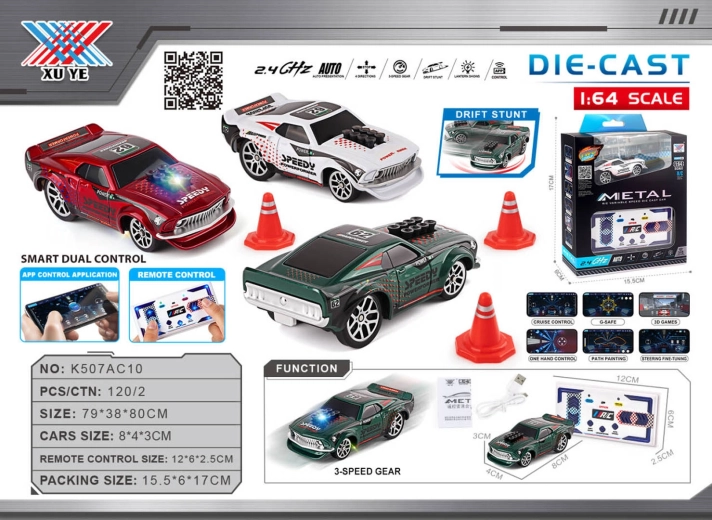 Driftovacie autíčko 1:64 Speedy s príslušenstvom - 1 kus