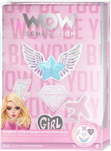 Konfigurovateľný zápisník WOW Generation s vymeniteľnými nášivkami A5