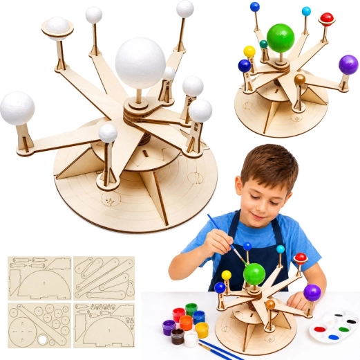 Drevený model slnečnej sústavy – DIY vzdelávacia sada