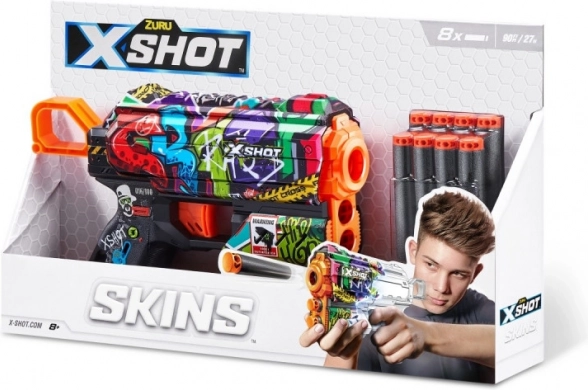 ZURU X-Shot Skins Flux pištole na penové náboje, 8 šípok