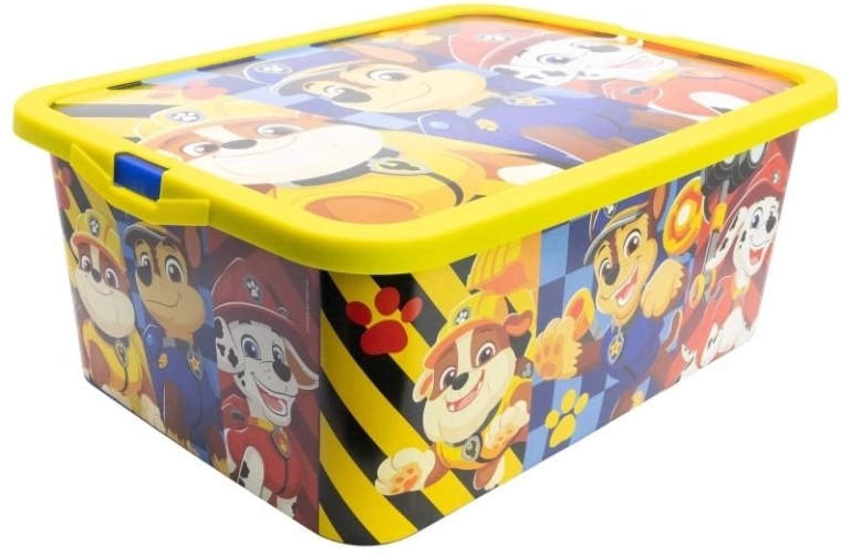 Veľký úložný box s klipovým vekom Labková patrola