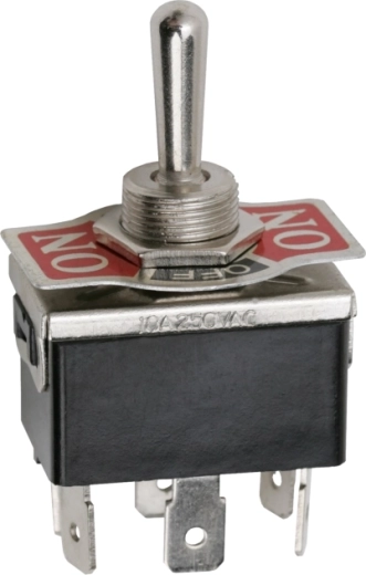 Pákový prepínač DPDT ON-OFF-ON 10 A 250 V