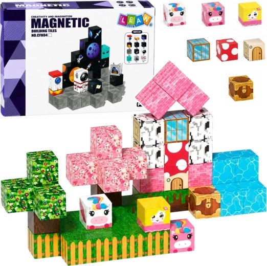 Magnetické kocky na stavanie jednorožcov 3D – 50 dielov