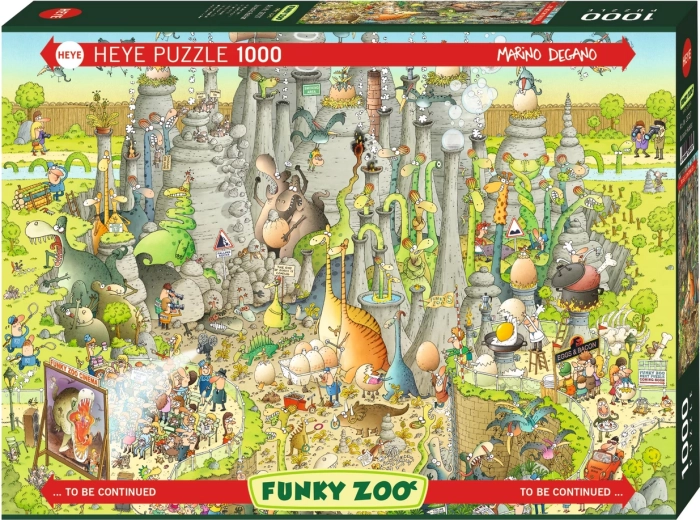 Heye Puzzle Šialená ZOO: Expozícia Jurský svet 1000 dielikov