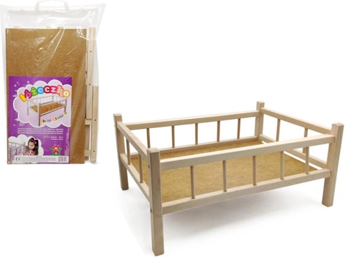 Drevená postieľka pre bábiky a medvedíkov