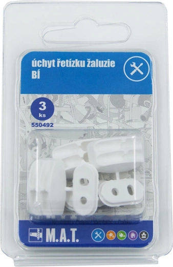 Držiak retiazky pre žalúzie – biely, sada 3 ks