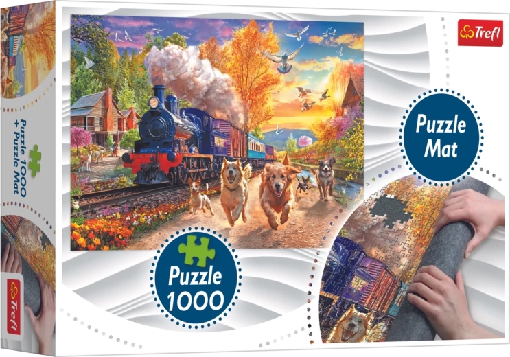 Trefl puzzle Preteky s vlakom 1000 dielikov + podložka pod puzzle
