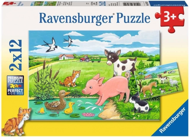 Ravensburger puzzle Zvieracie mláďatá 2×12 dielikov