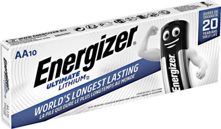 Energizer Ultimate Lithium AA tužkové batérie, 10 ks