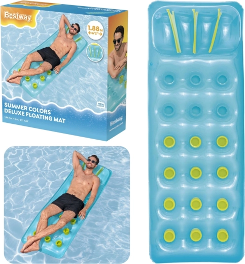 Nafukovací plávajúci matrac Bestway Summer Colors Deluxe modrý