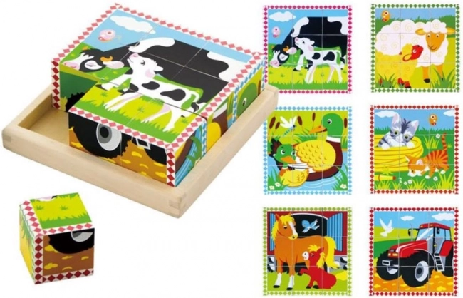 Babu obrázkové kocky zvieratká na farme – 9 kociek