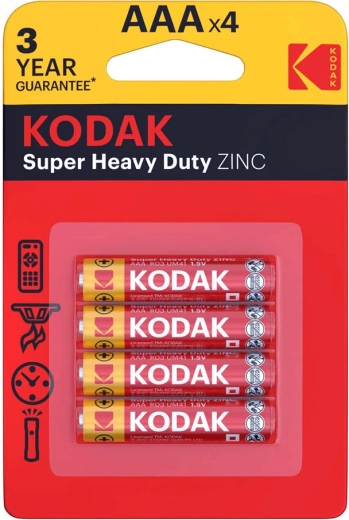 Kodak Heavy Duty zinková batéria AAA (mikrotužka) 1,5 V – balenie 4 ks