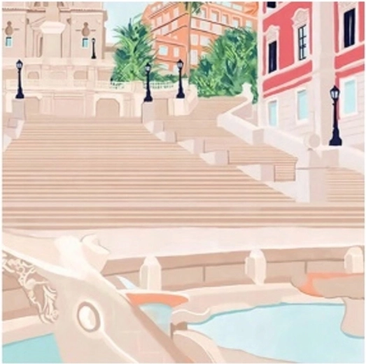 Diamantové maľovanie Španielske schody 30 × 40 cm NORIMPEX