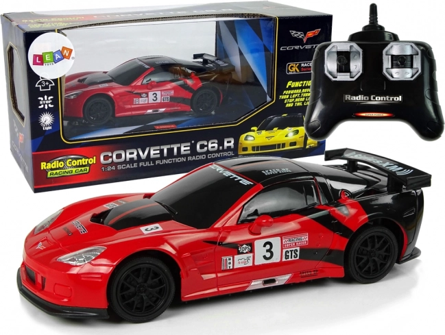 Športové auto R/C 1:24 Corvette C6.R červené s osvetlením