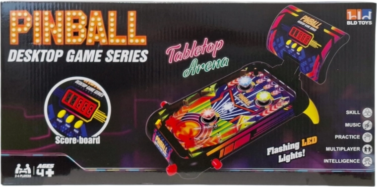 Pinball arkádová hra s LED efektmi - 1 kus
