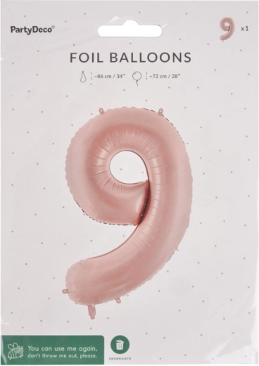 Fóliový balón číslo 9 béžový 72 cm