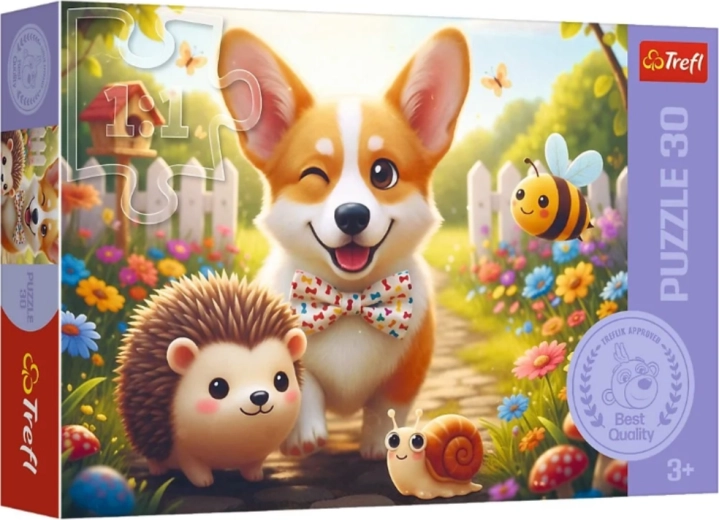 Puzzle 30 dielikov – Deň s corgim – Trefl