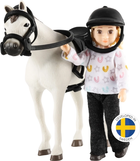 Lundby jazdkyňa s koňom – sada do domčeka pre bábiky