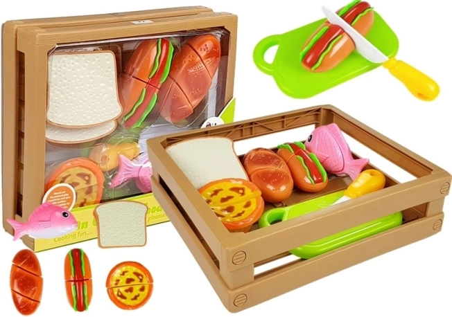 detský set potravín na suchý zips v stohovateľnej debničke