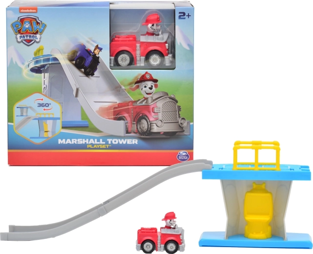 Paw Patrol mini veža s jazdnou dráhou a hasičským vozidlom Marshall