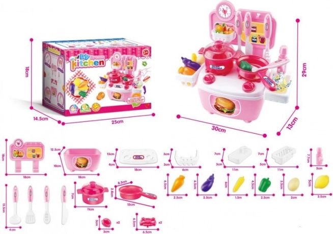 Mini kuchynka ružová