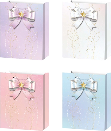 Darčeková taška M pastelová s mašľou