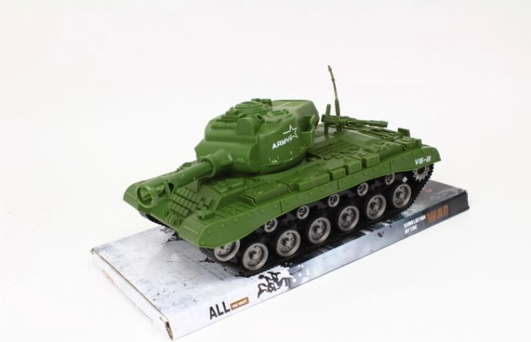 Tank so zotrvačným pohonom na prepravnej plošine