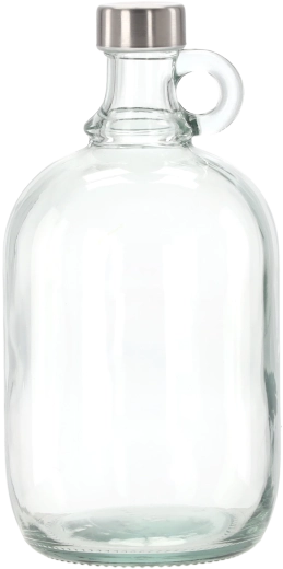 Sklenený galón s uškom 2 l s kovovým skrutkovacím uzáverom