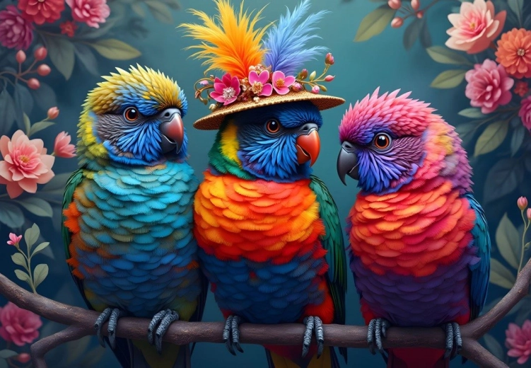 Bluebird puzzle Dúhové papagáje 1000 dielikov