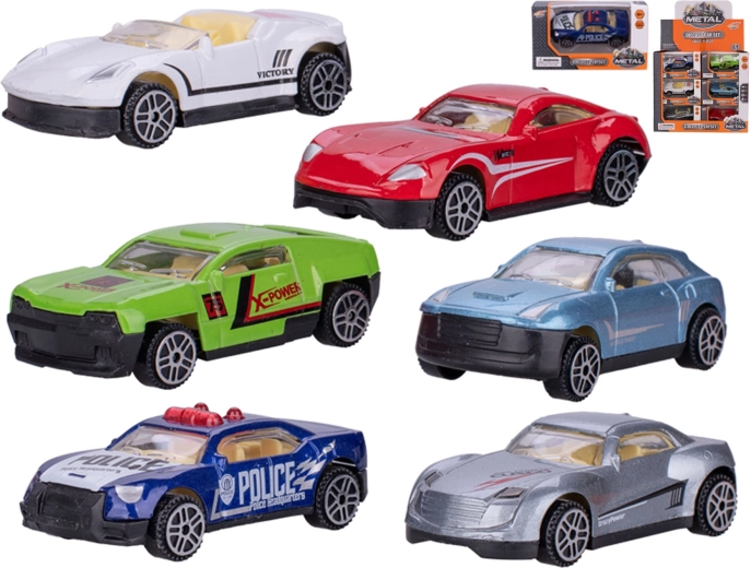 Súprava kovových športových autíčok 7 cm – 24 ks