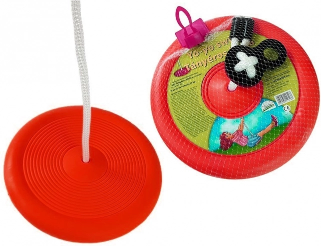 Okrúhla tanierová hojdačka pre deti – Červená