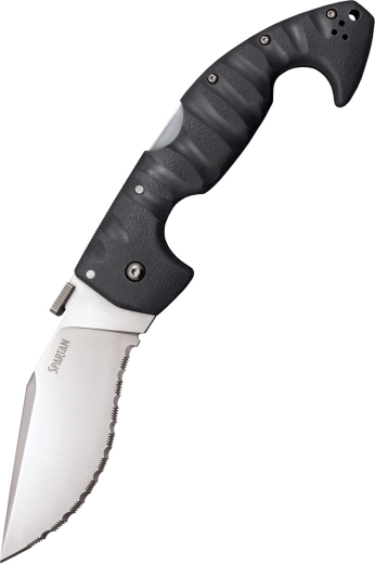 Cold Steel Spartan Serrated vreckový nôž so zúbkami 11,4 cm, sivý, Griv-Ex, spona