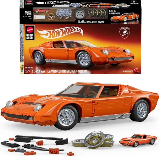 Stavebnica Mattel Brick Shop Hot Wheels Speed Series ’71 Lamborghini Miura P400 SV, 1524 dielikov