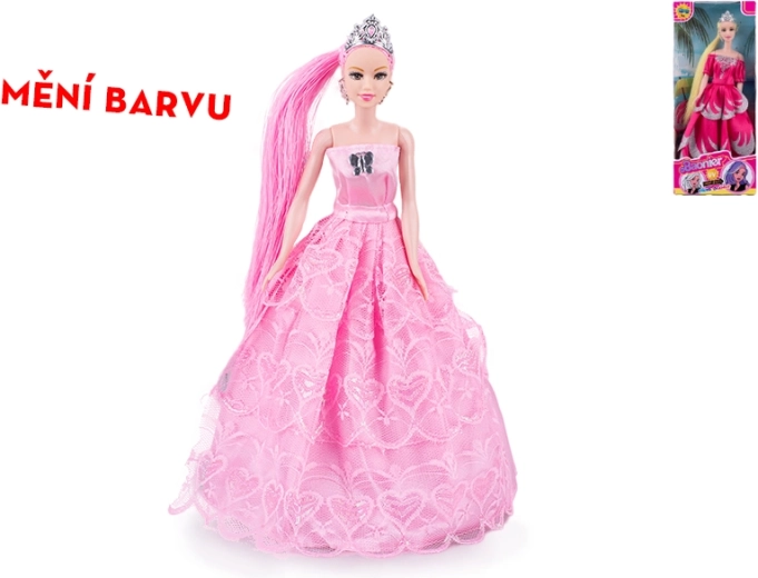 Bábika princezná s meniacou sa farbou vlasov 29 cm