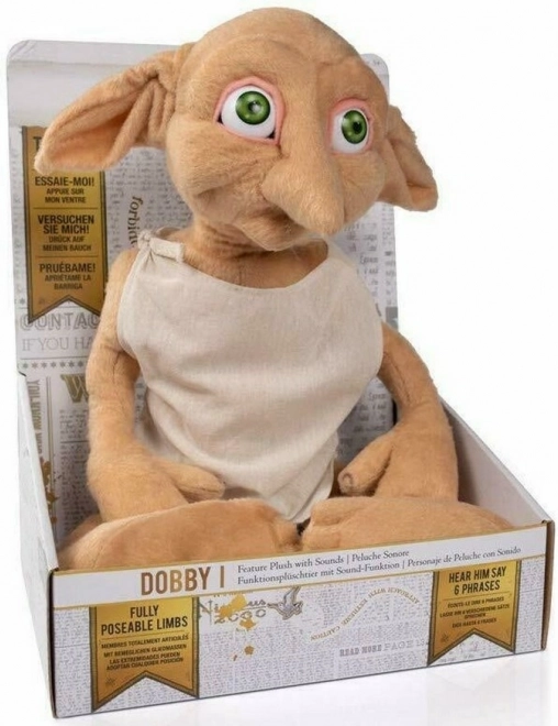 Plyšový škriatok Dobby 30 cm HARRY POTTER – hovoriaci a polohovateľný