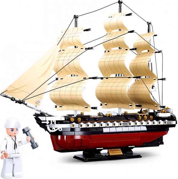 Sluban Model Bricks M38-B0836 Fregata USS Constitution plachetná vojnová loď