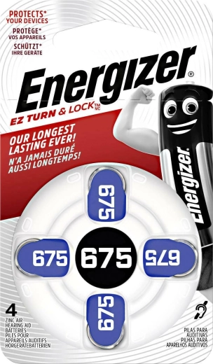 Gombíkové batérie do načúvacích prístrojov 675, 1,4 V (4 ks) Energizer