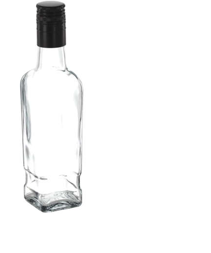 Sklenená fľaša na whisky 250 ml so skrutkovacím uzáverom