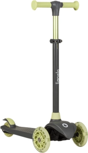 Detská trojkolesová kolobežka LIONELO Jessy Grey Green s LED kolieskami