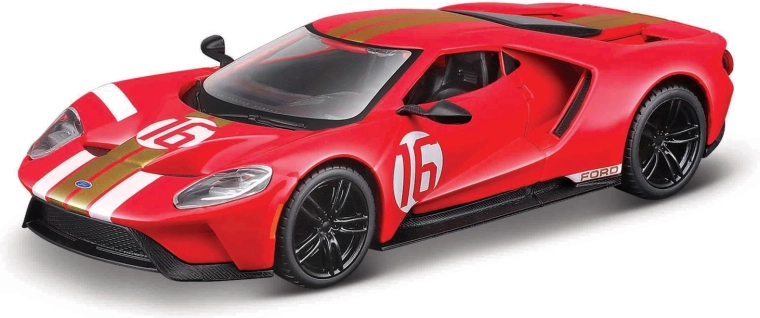 Bburago pretekársky model 2022 Ford GT Heritage Edition 1:32 červený