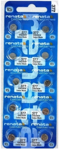 Gombíkové batérie RENATA 377/376 1,55 V – balenie 10 ks